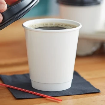 Choice 10 oz. Smooth Double Wall White Paper Hot Cup - 500/Case
