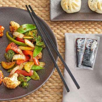 GET 10 3/4" Black Melamine Chopsticks Set - 100/Case