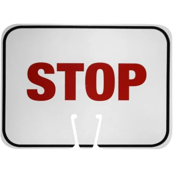 Cortina White / Red Single-Sided "Stop" Cone Sign 03-550-STOP