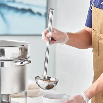 Choice 10 oz. One-Piece Stainless Steel Ladle