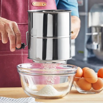 Choice 8 Cup Stainless Steel Rotary Flour / Powdered Sugar Sifter