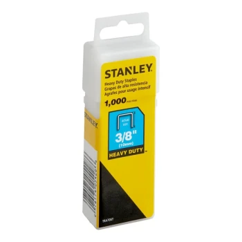 Stanley 3/8" Heavy-Duty Staples with Reusable Plastic Case TRA706T - 1,000/Pack