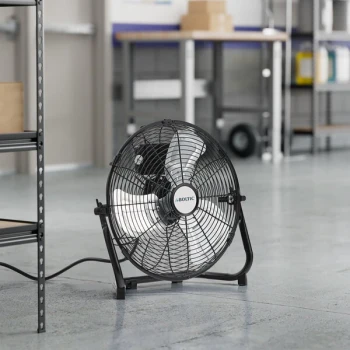 Boltic 12" Black Powder-Coat 3-Speed 125-Degree Tilt Portable High-Velocity Floor Fan - 1,680 CFM, 120V, 1 Phase, 1/14 hp
