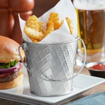 TableCraft 10041 Lattice 16.5 oz. Round Stainless Steel Serving Pail