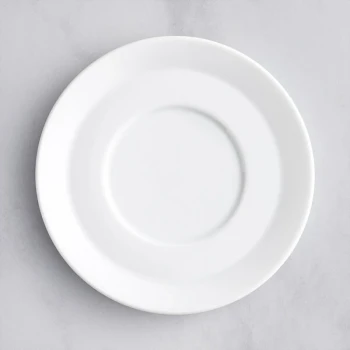 Luzerne Scandi by Oneida 1880 Hospitality SD1282013 5" Bright White Porcelain Espresso Saucer - 48/Case