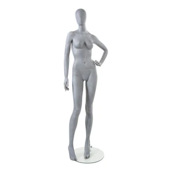 Econoco Slate Female Oval Head Mannequin with Left Hand on Hip and Bent Right Leg UBF-3