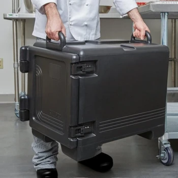 Cambro Ultra Pan Carrier® Black Front Loading Insulated Food Pan Carrier - 4 Full-Size Pan Max Capacity