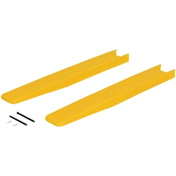 Vestil 38 7/8" x 4 3/4" x 2 3/8" Yellow Polyethylene Fork Blade Protectors for 36" x 4" x 2" Fork Blades F4-36 - 2/Set