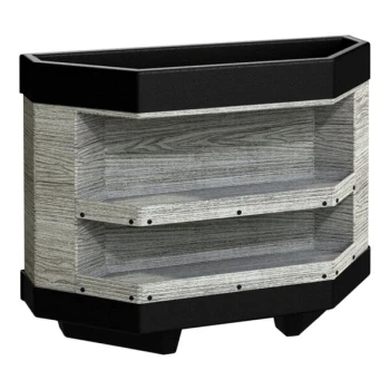 Borray Manufacturer Inc. 38 1/2" x 13 1/4" x 32 1/2" Gray Plastic End Cap with 2 Shelves
