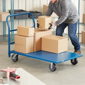 Lavex 30" x 48" Blue Steel Platform Truck - 2000 lb. Capacity