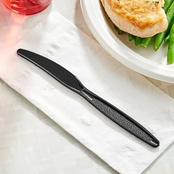 Choice Black Extra Heavy Weight Polystyrene Plastic Knife - 1,000/Case