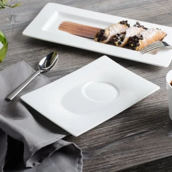 Bon Chef 5000003B Wide Rim 8 1/4" x 5 3/4" White Bone China Saucer - 36/Case