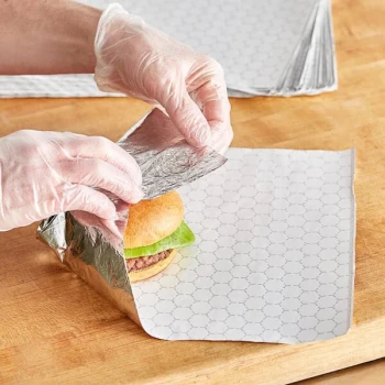 Choice 10 3/4" x 14" Insulated Foil Sandwich Wrap Sheets   - 500/Pack