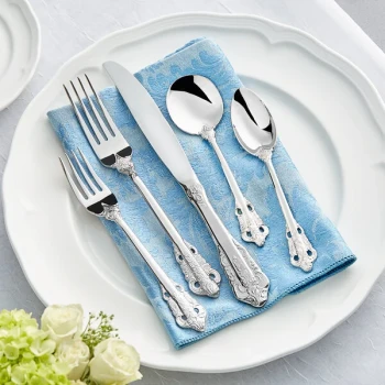 Acopa Ophelia 18/10 Stainless Steel Extra Heavy Weight Flatware 5 Piece Set - Sample