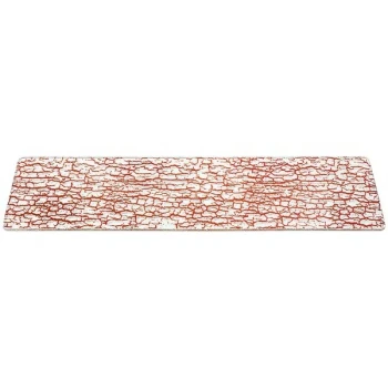 Rosseto Kalderon Corteccia 31" x 8" Rectangular Red Glass Narrow Riser Shelf