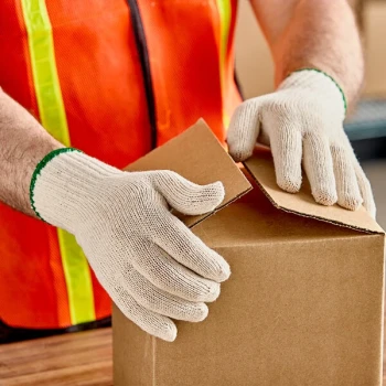Lavex Standard Weight Natural Cotton / Polyester Work Gloves - Large - 300/Case