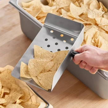Choice 9" x 5" x 3" Stainless Steel Chip Scoop