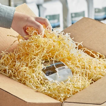 Lavex 10 lb. Crinkle Paper Shred French Vanilla
