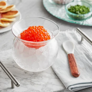 Acopa 3-Piece Caviar Service Set with Server and Mother of Pearl Spoon