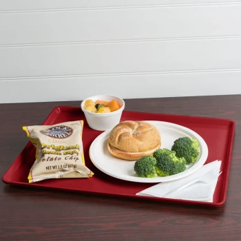 Cambro 1418D505 14" x 18" Cherry Red Dietary Tray - 12/Case