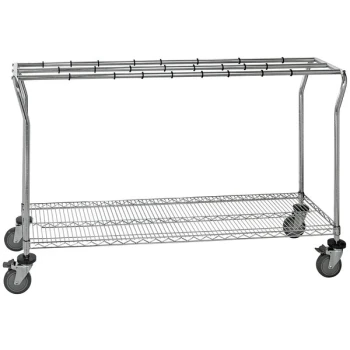 Quantum WRC-LPSW1863 63" x 18" x 39 1/2" Chrome Low Profile Mobile Sterile Wrap Cart