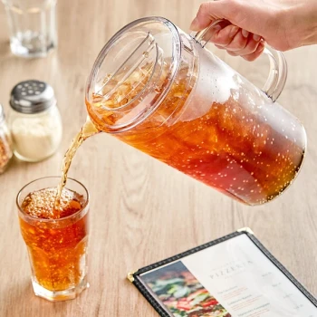 Choice 64 oz. Clear Polycarbonate Beverage Pitcher with Lid