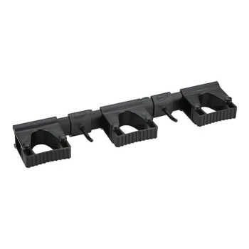 Vikan Hi-Flex 10119 16 1/2" Black Hygienic Wall Bracket System