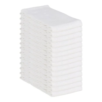 Hospeco 16" x 26" White 100% Cotton Huck Towel - 12/Pack