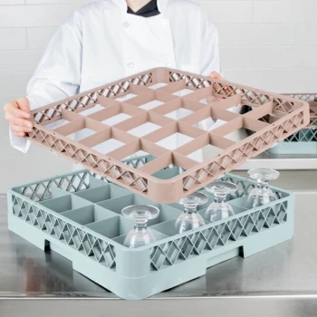 Noble Warewashing 20-Compartment Brown Full-Size Glass Rack Extender