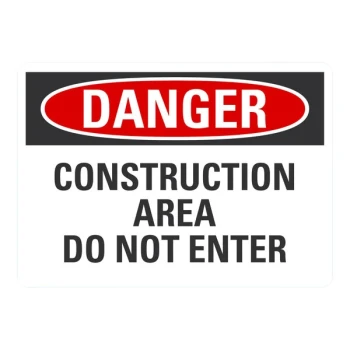 Lavex 10" x 7" Non-Reflective Plastic "Danger / Construction Area / Do Not Enter" Safety Sign