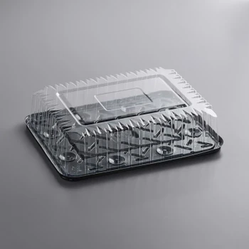 Choice 1/4 Size Low Dome Sheet Cake Display Container with Clear Dome Lid - 20/Pack