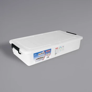 Araven 32 5/8" x 18 1/8" x 7 1/8" White Plastic Food Box with Snap-On Lid 00545