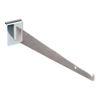 14" Chrome Steel Shelf Bracket for Slatwall Shelves