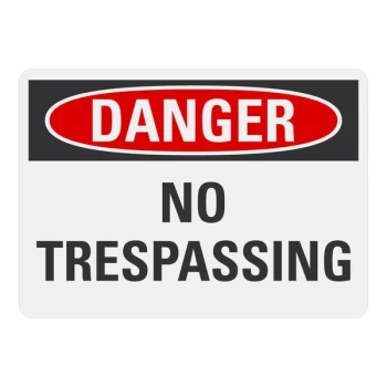 Lavex 10" x 7" Non-Reflective Adhesive Vinyl "Danger / No Trespassing" Safety Label