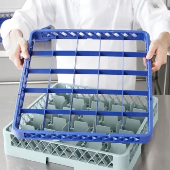 Noble Warewashing 25-Compartment Blue Full-Size Glass Rack Extender
