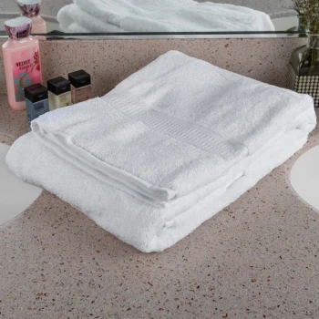 Oxford Reserve 30" x 60" 100% 2-Ply Combed Cotton Bath Towel with Dobby Border 20 lb. - 12/Pack