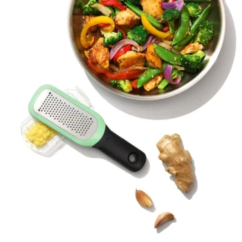 OXO 11273000 Good Grips 7" Etched Stainless Steel Ginger and Garlic Grater with Non-Slip Handle