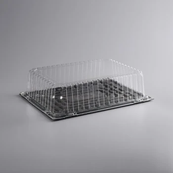 Choice 1/2 Size High Dome Sheet Cake Display Container with Clear Dome Lid - 5/Pack
