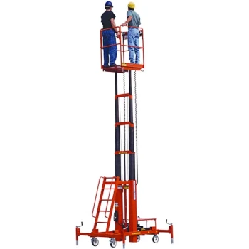 Ballymore MR-28-AC 500 lb. Two-Person Battery-Powered Hydraulic Telescoping Maintenance Lift with 36" x 28" Platform, 42" Guard Rails, and 34' Working Height - 120V AC