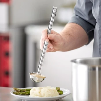 Choice 1.5 oz. One-Piece Stainless Steel Ladle
