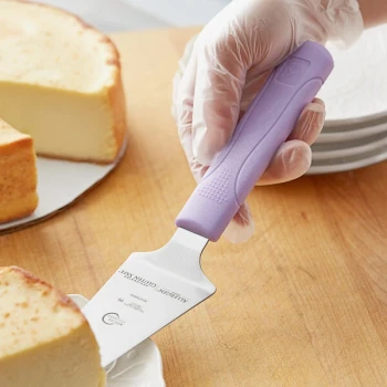 Mercer Culinary Millennia® 10 1/2" Pie Server with Purple Polypropylene Handle M18760PU