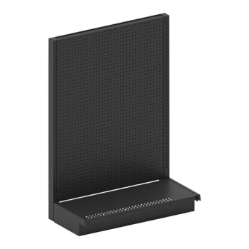 Lozier 36" x 16" x 60" Black Steel Single-Sided Wall Pegboard End Cap Gondola Merchandiser