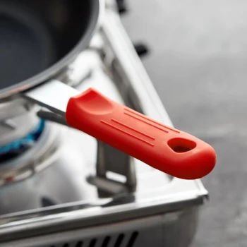 Choice Red Removable Silicone Pan Handle Sleeve for 7" and 8" Aluminum Fry Pans