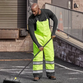 Cordova Reptyle Hi-Vis Lime Class E Quilted Bib Pants with 2 Chest Pockets - 4XL