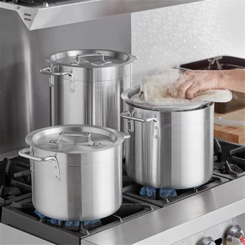 Choice 6-Piece Aluminum Stock Pot Set with 8 Qt., 12 Qt., and 16 Qt. Pots and Covers