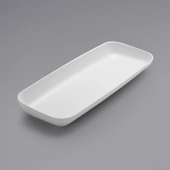 American Metalcraft Lift 24" x 9 1/2" White Slanted Melamine Platter