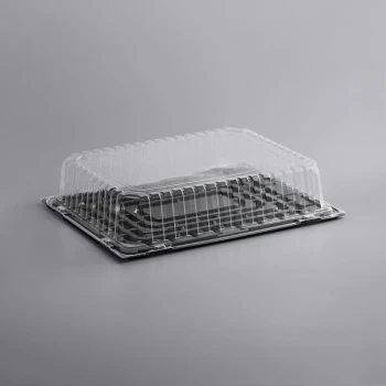 Choice 1/2 Size Low Dome Sheet Cake Display Container with Clear Dome Lid - 5/Pack