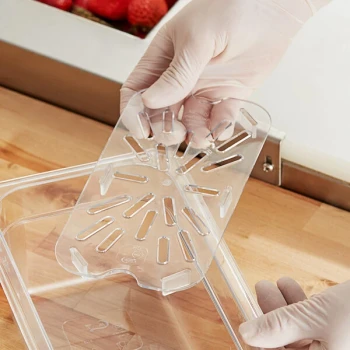 Choice 1/4 Size Clear Polycarbonate Drain Tray