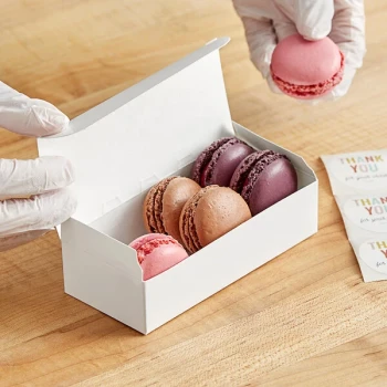 Southern Champion 5" x 2 1/4" x 1 1/4" White Macaron / Bakery Box - 250/Case