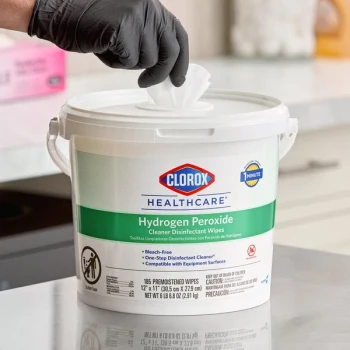 Clorox Healthcare CLO30826 185-Count Hydrogen Peroxide Cleaner Disinfectant Wipes - 2/Case